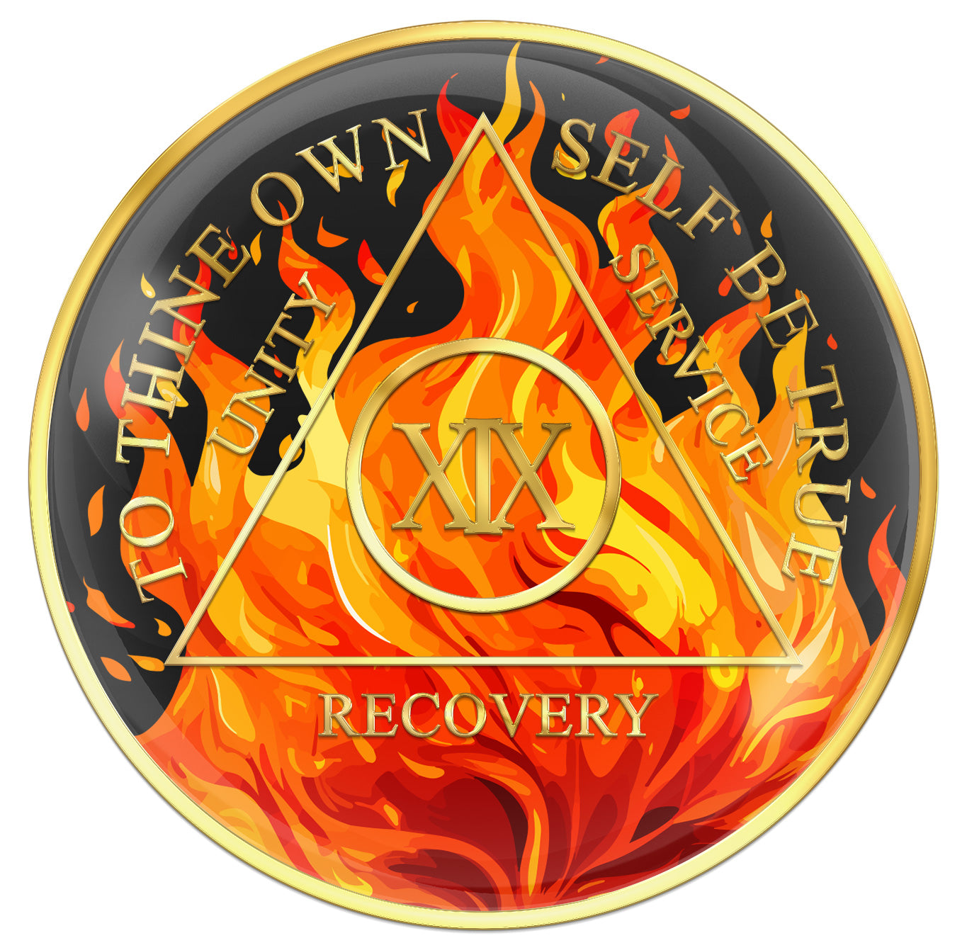 Flame Medallion with Years 1 - 40, 45 & 50