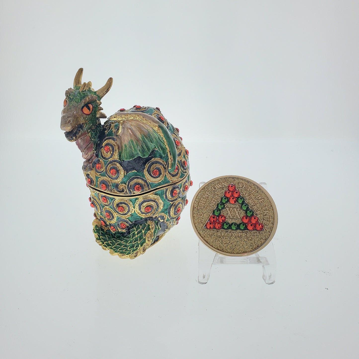 Dragon Egg Bling Box with matching Medallion