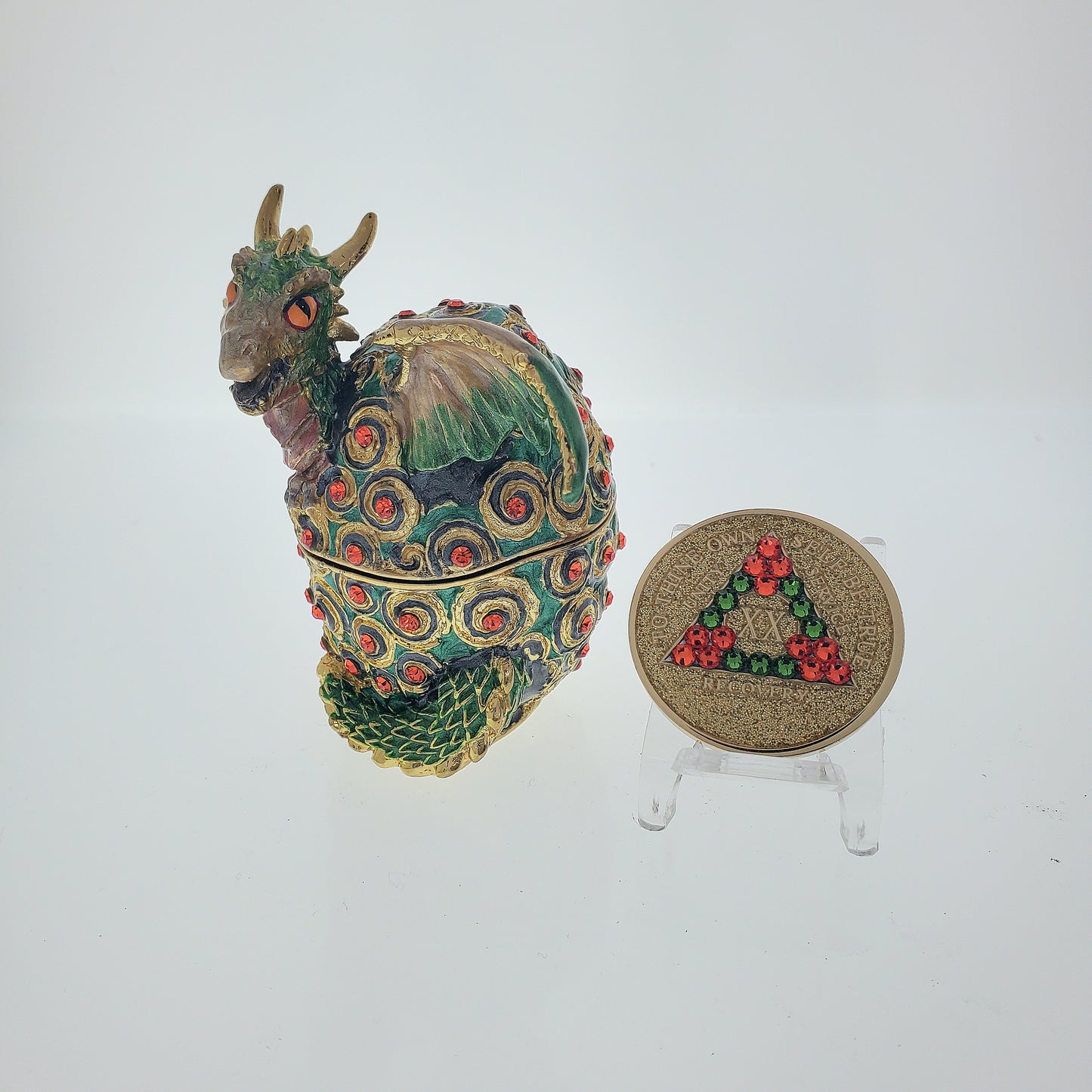 Dragon Egg Bling Box with matching Medallion