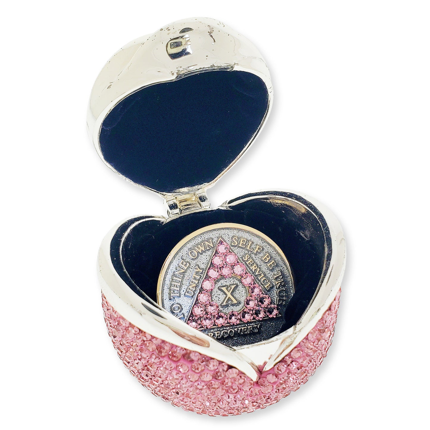 Rose Box Chip Holder with matching Medallion (Pink)