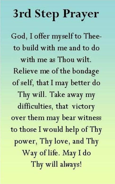 3rd Step Prayer Wallet Card