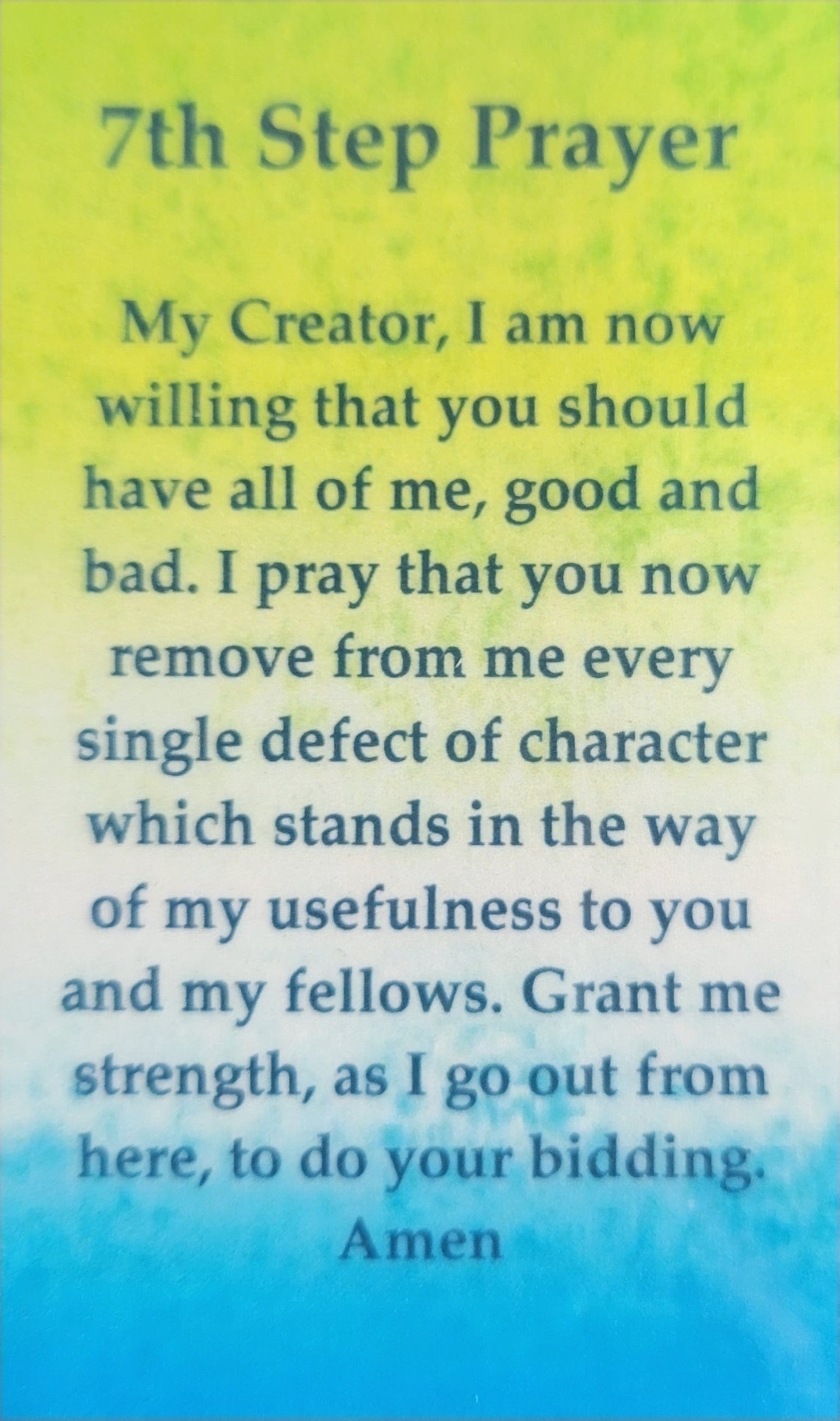 7th Step Prayer Wallet Card