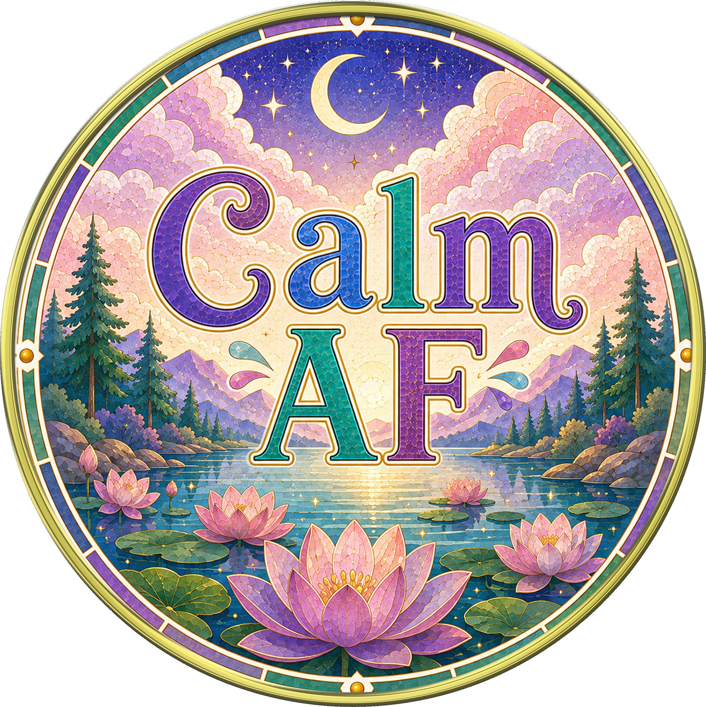 "Calm AF" Inspirational Medallion