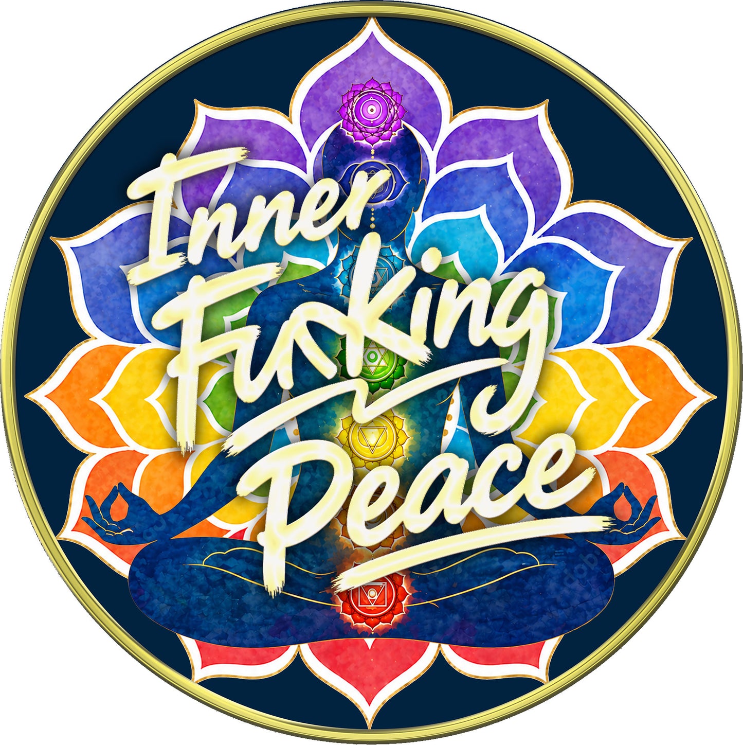 "Inner Fu*king Peace" Edgy Medallion Collection