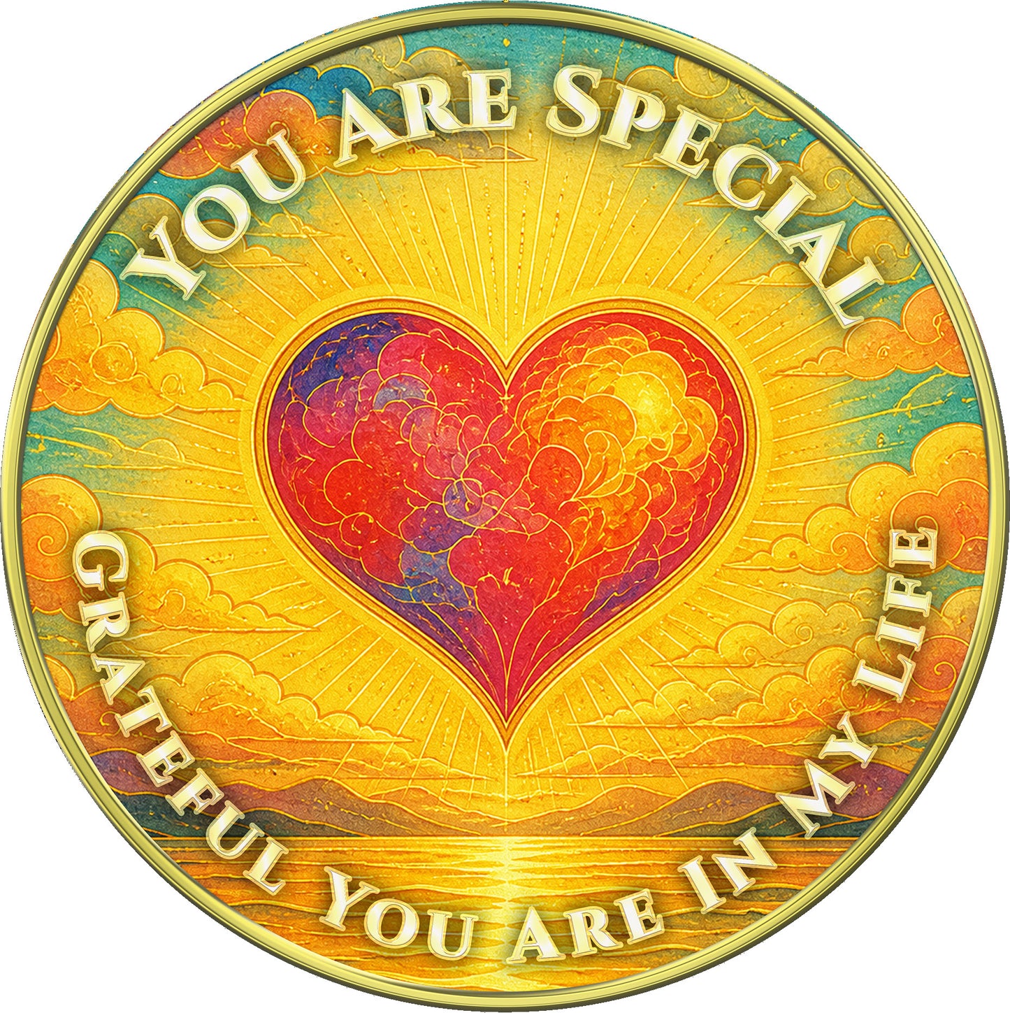 "You Are Special, Grateful You Are in My Life" Inspirational Medallion