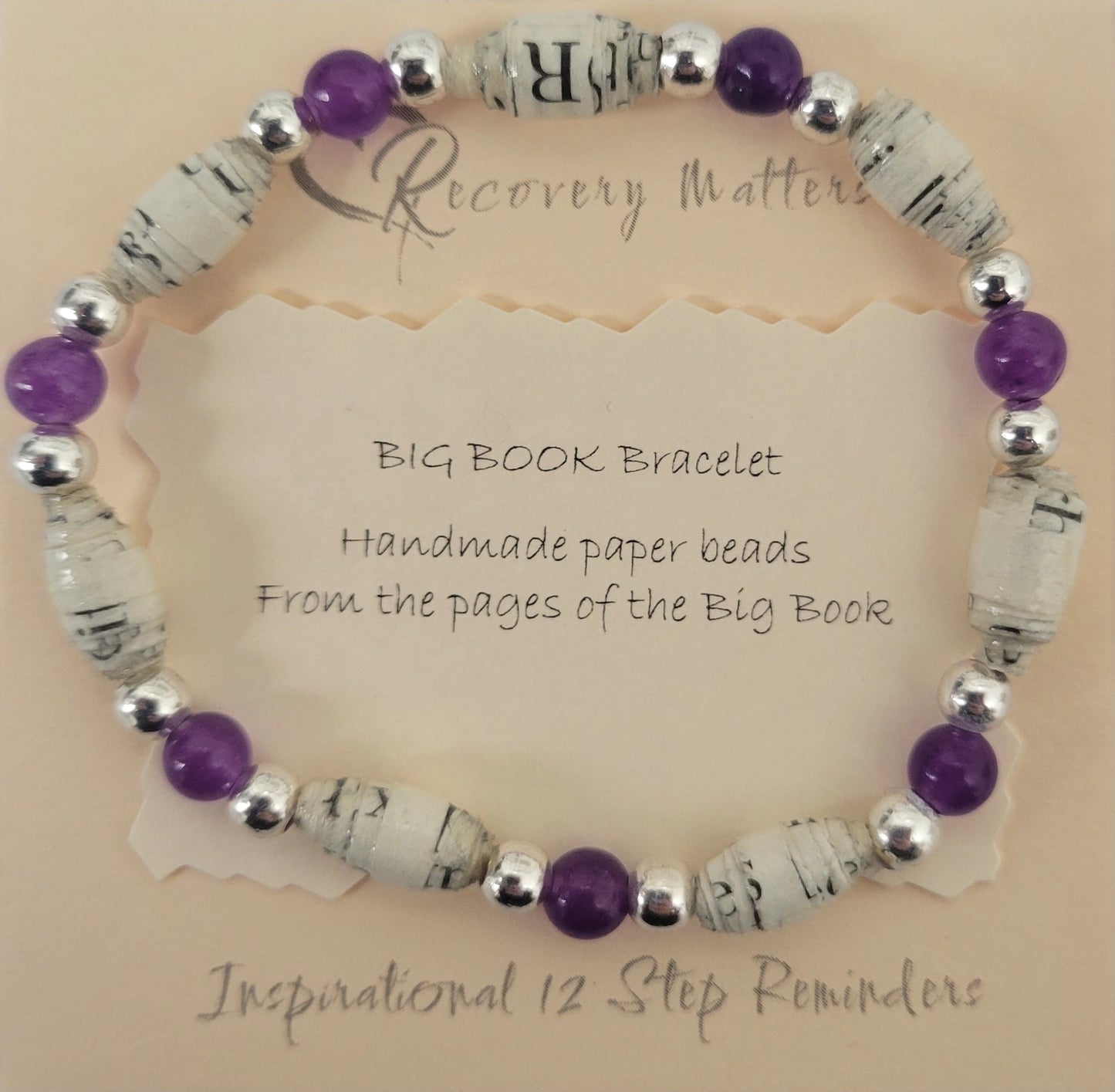 Big Book Bracelets By Recovery Matters - Made From Pages Of The Big Book