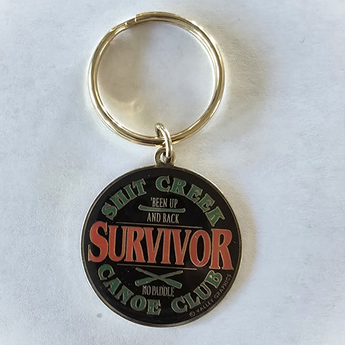 Shit Creek Survivor Canoe Club Keychain – Recovery Humor Key Tag