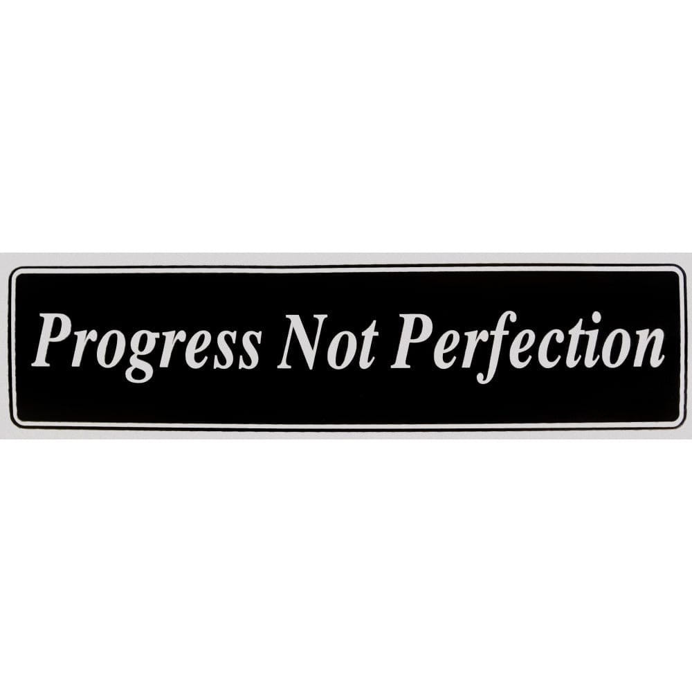 Progress Not Perfection Bumper Sticker Black
