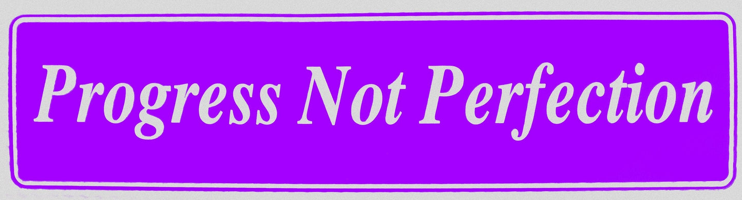 Progress Not Perfection Bumper Sticker Purple