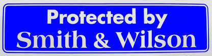Protected By Smith & Wilson Bumper Sticker Blue