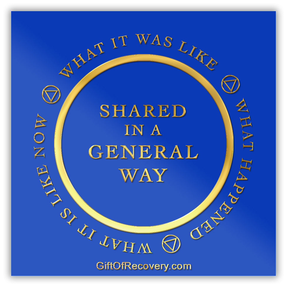 Recovery is a gift 3x3 Big Book blue card that replicates the speaker recovery medallion.