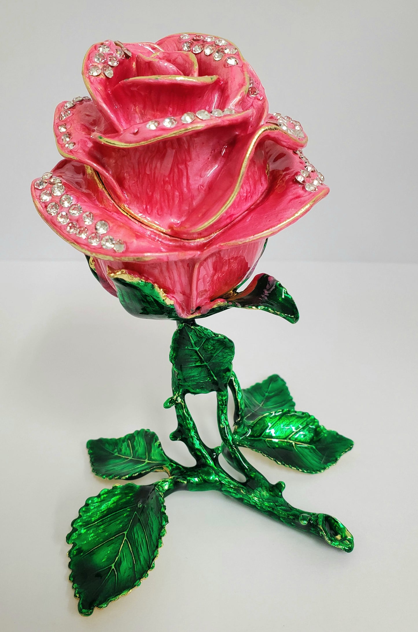 Pink Rose Collector Bling Box/Sobriety Chip Holder (with "Bloom" Chip)