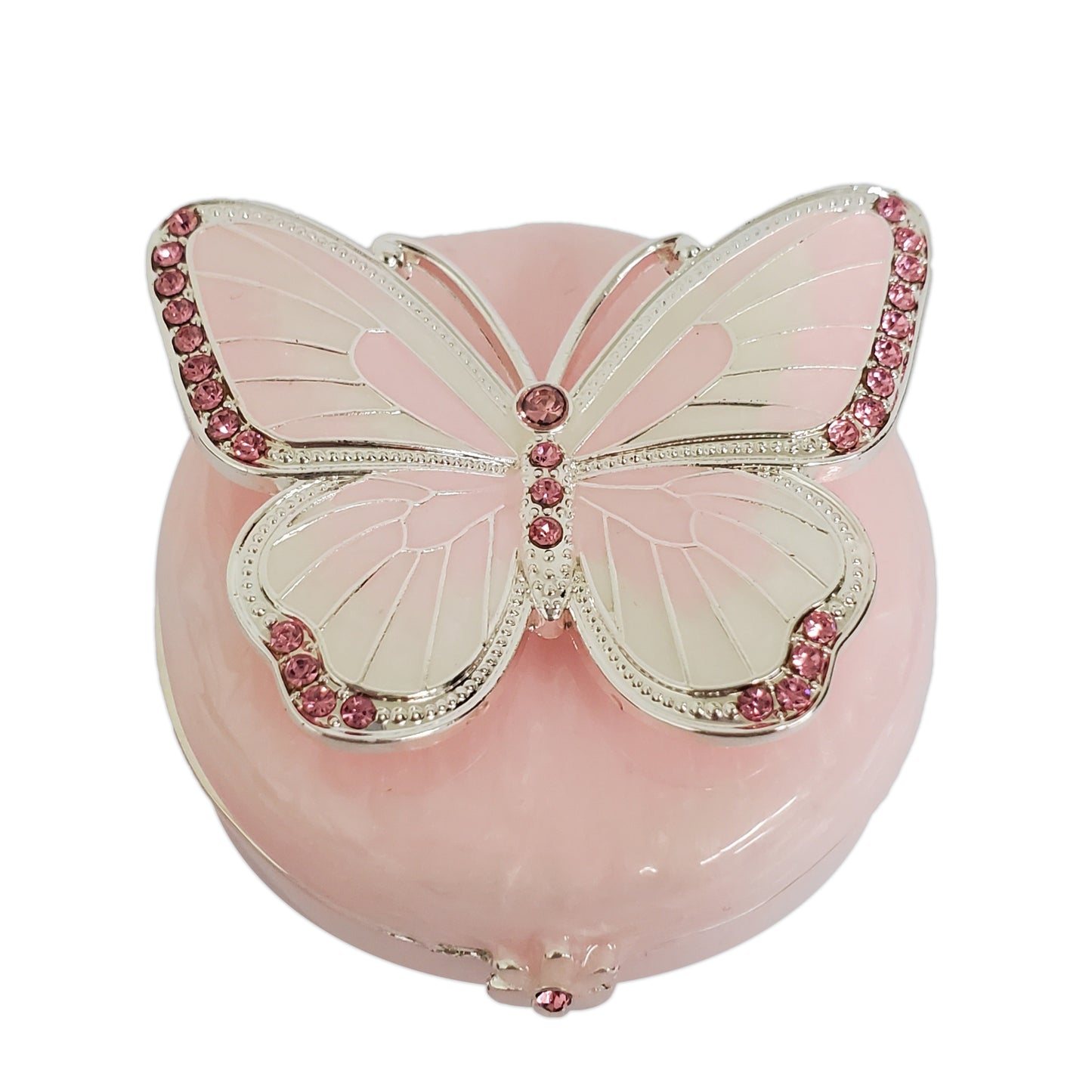 Pink Butterfly Collector Bling Box/Sobriety Chip Holder (with Chip)