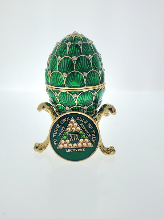 Faberge Style Egg with matching Medallion (chip holder)