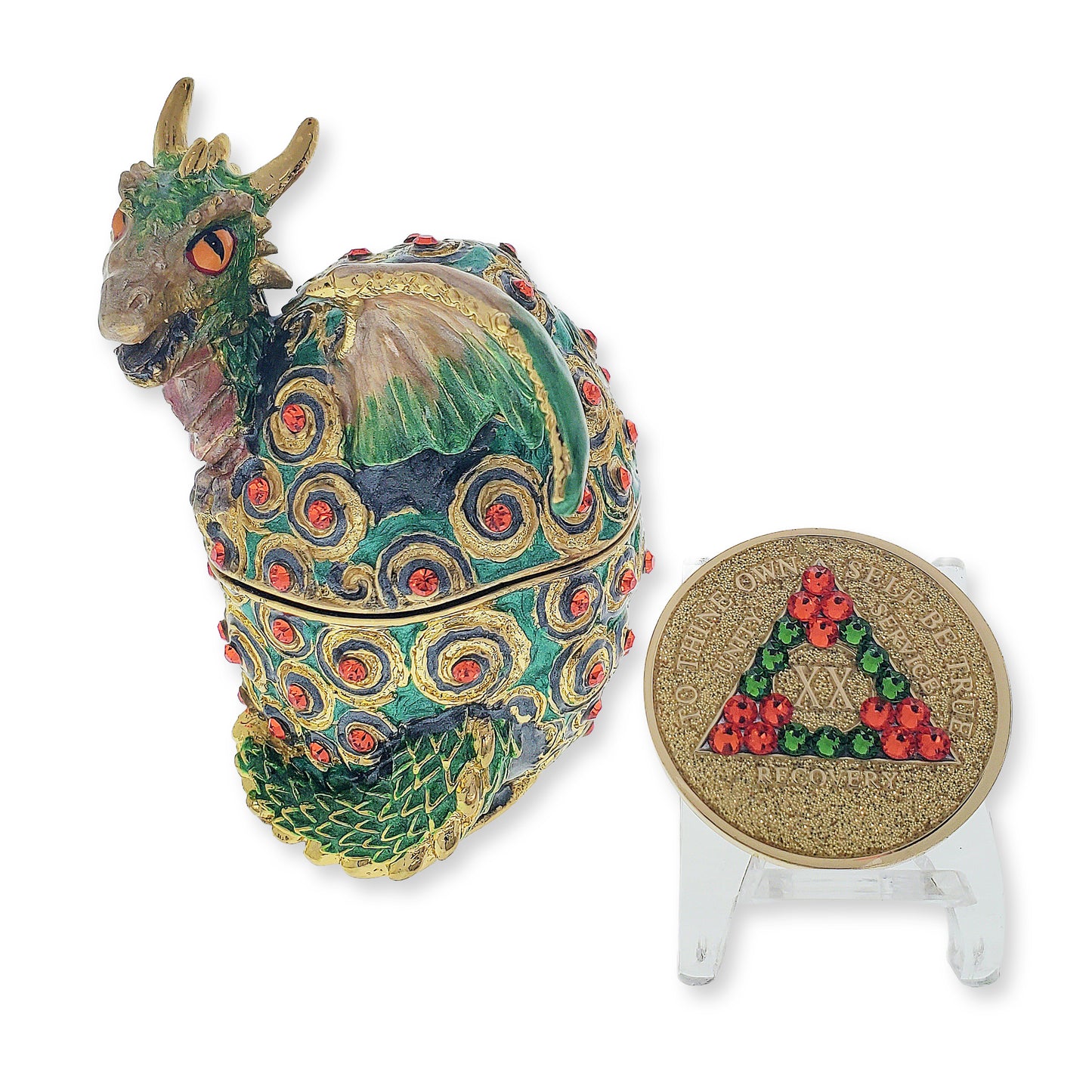 Dragon Egg Bling Box with matching Medallion