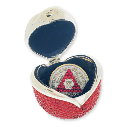 Rose Box Chip Holder with matching Medallion (Red)