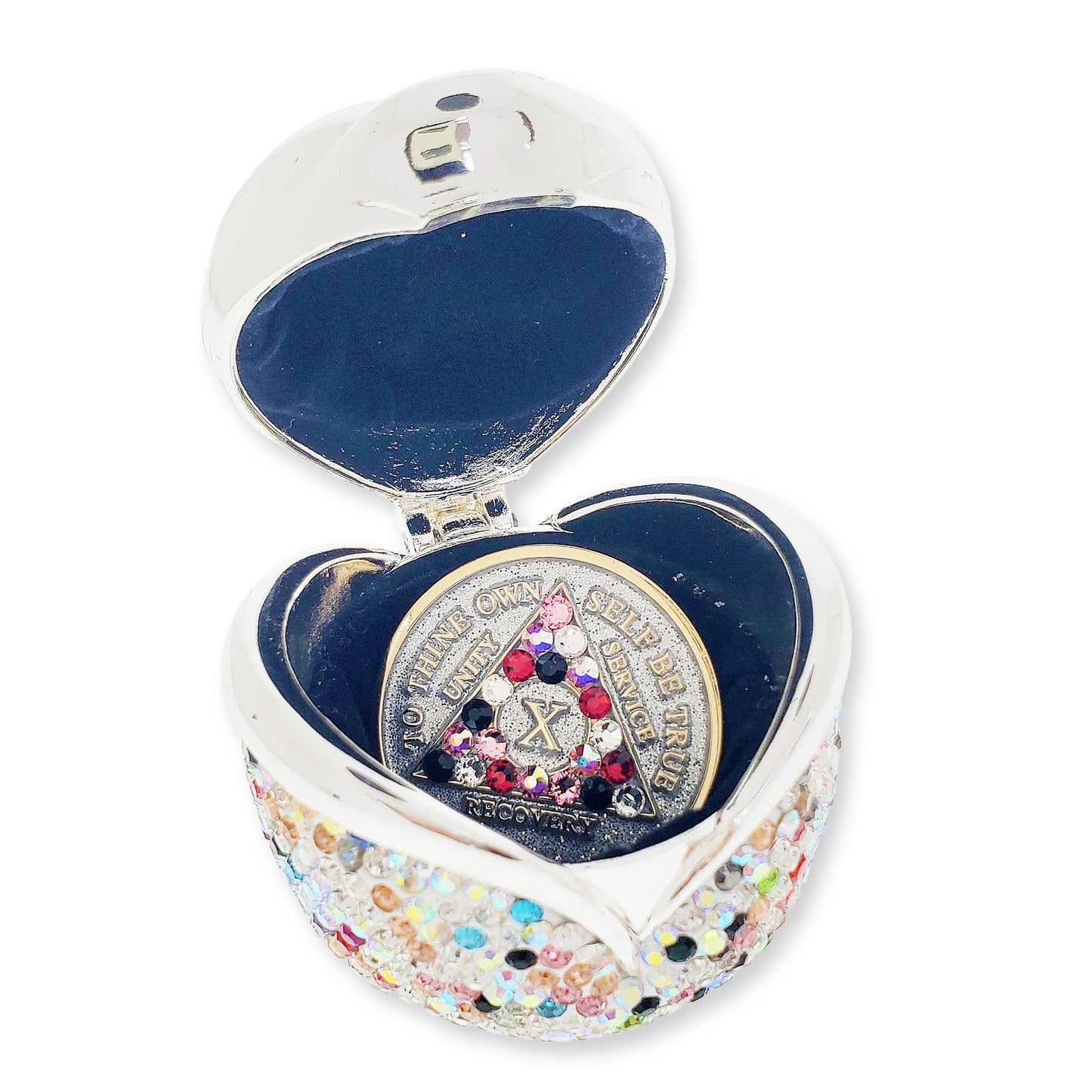 Rose Box Chip Holder with matching Medallion (Multi Color)