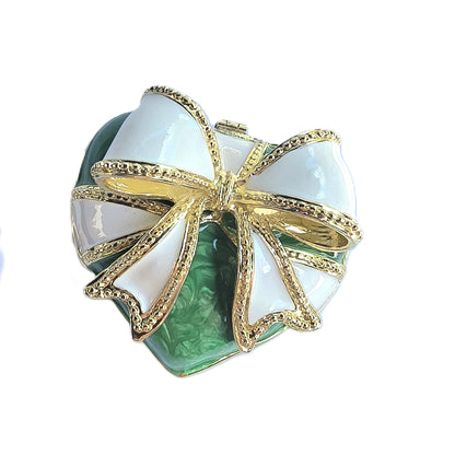 Green Heart Bling box Chip Holder with Matching Green Crystalized Medallion