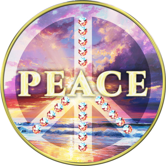 Peace Symbol - "PEACE, Choose Peace Over Being Right" Medallion with Rose AB Crystals