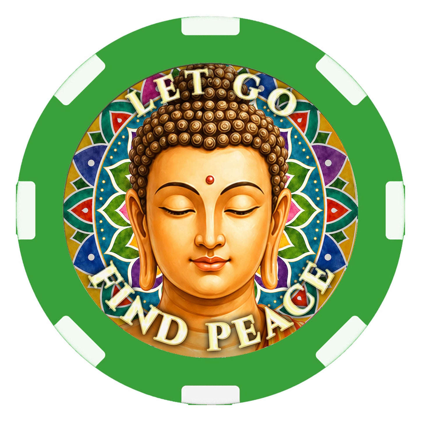 Calm – "Let Go, Find Peace" Clay Poker Chip