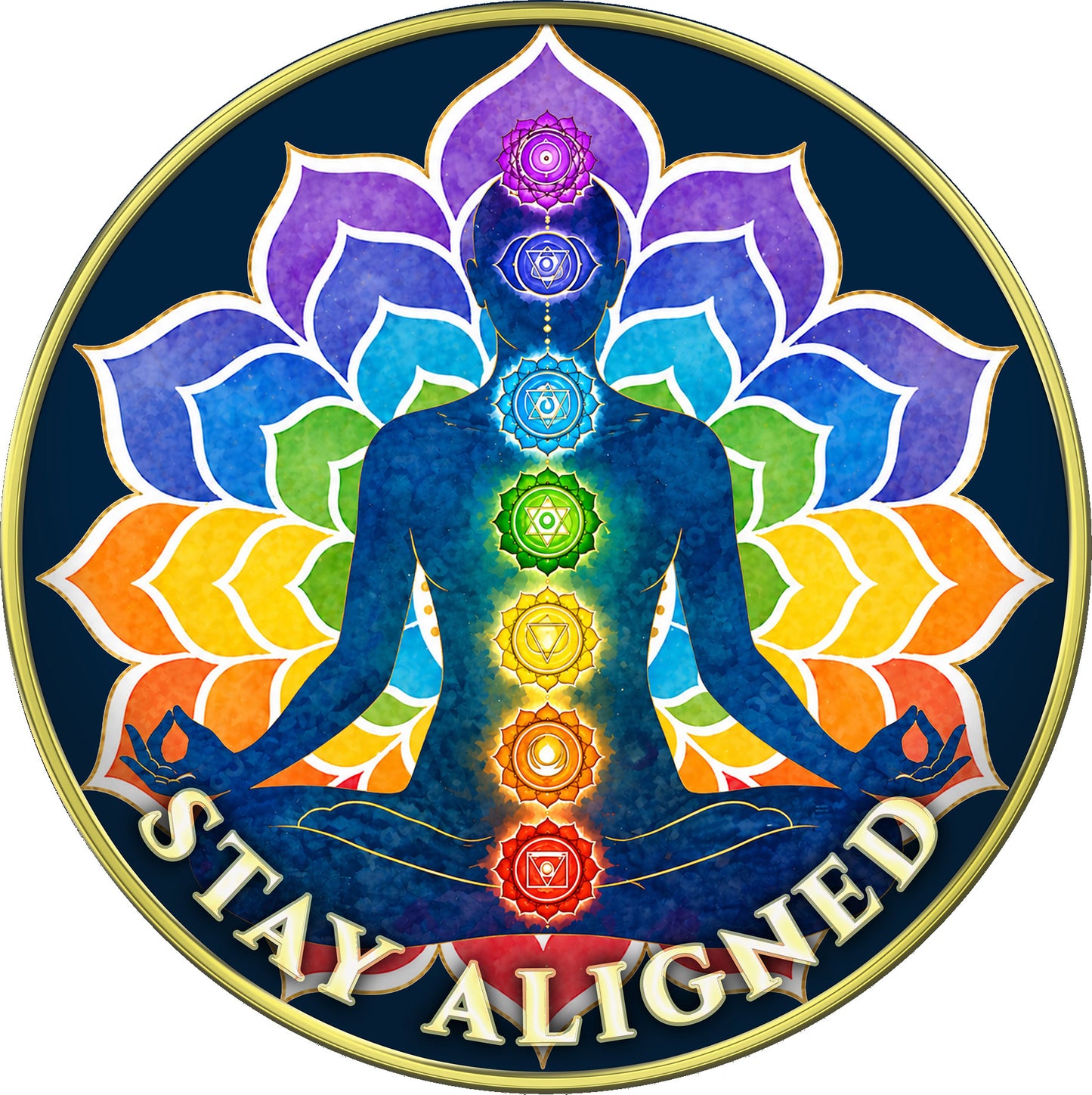 "Stay Aligned" Inspirational Medallion | Chakra Meditation