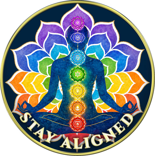 "Stay Aligned" Inspirational Medallion | Chakra Meditation
