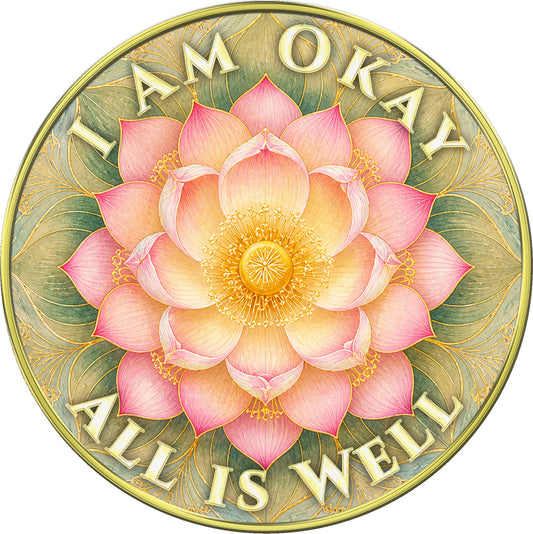 "I Am Okay. All Is Well." Inspirational Medallion