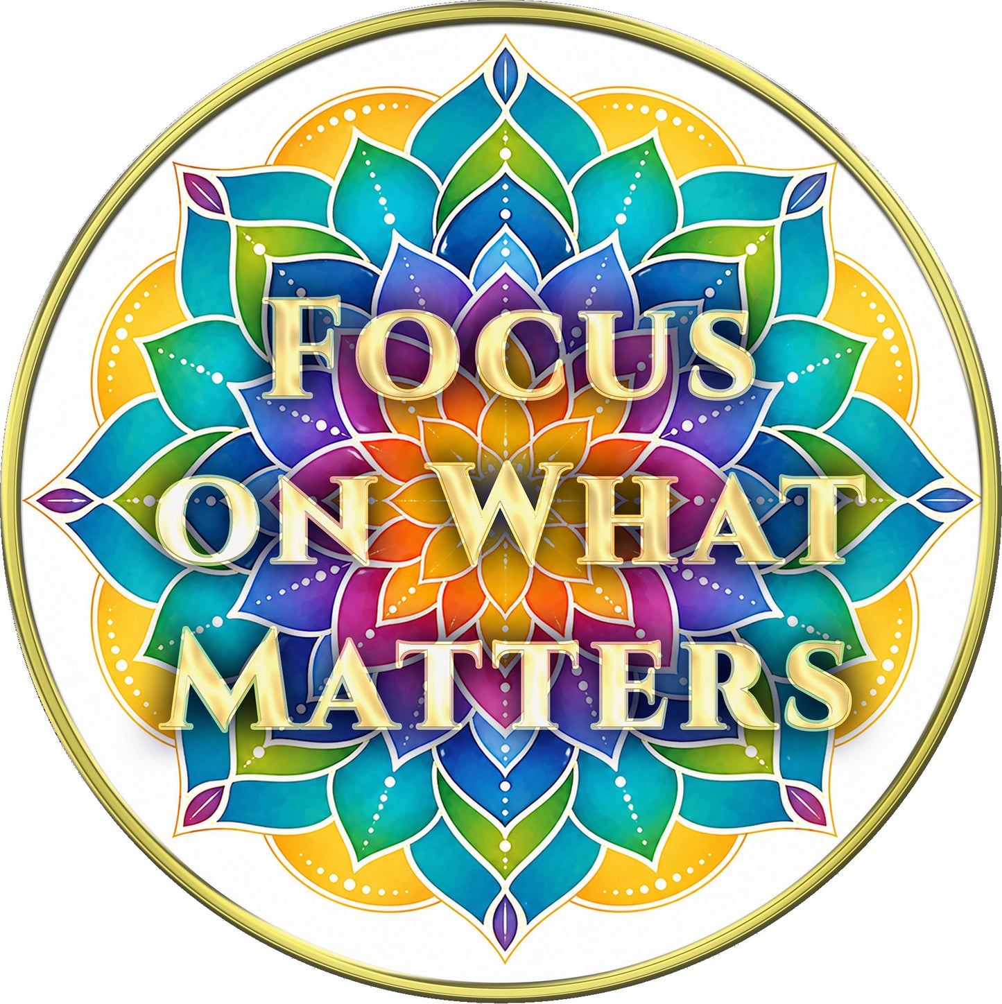 "Set Your Intention | Focus On What Matters" Inspirational Medallion