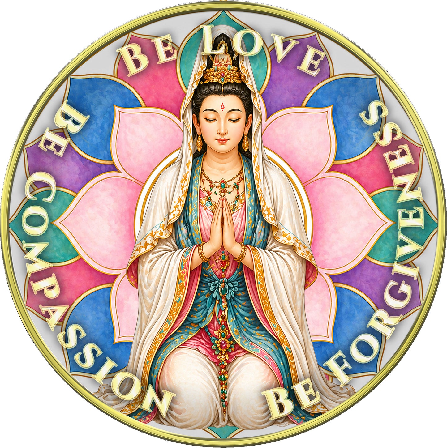 "Be Love • Be Compassion • Be Forgiveness,  Wrapped in Grace" Inspirational Medallion