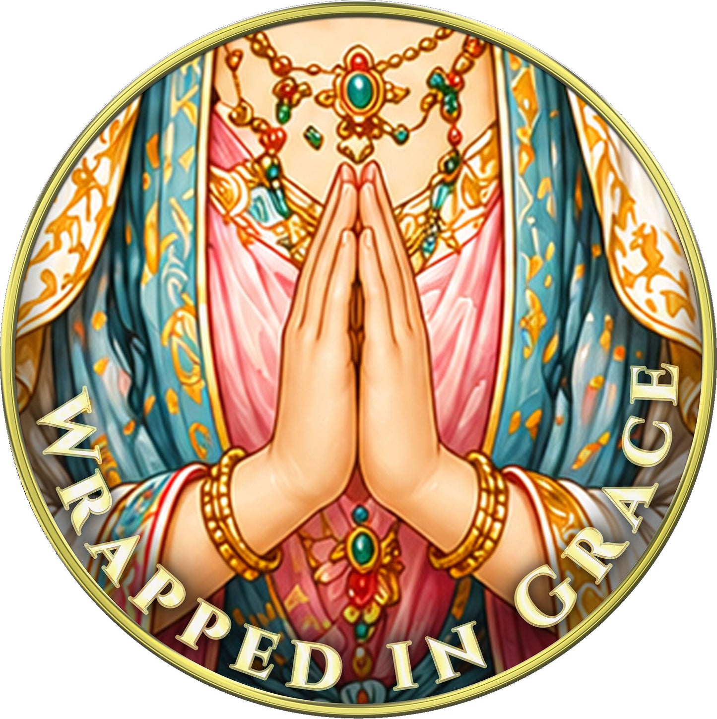 "Be Love • Be Compassion • Be Forgiveness,  Wrapped in Grace" Inspirational Medallion