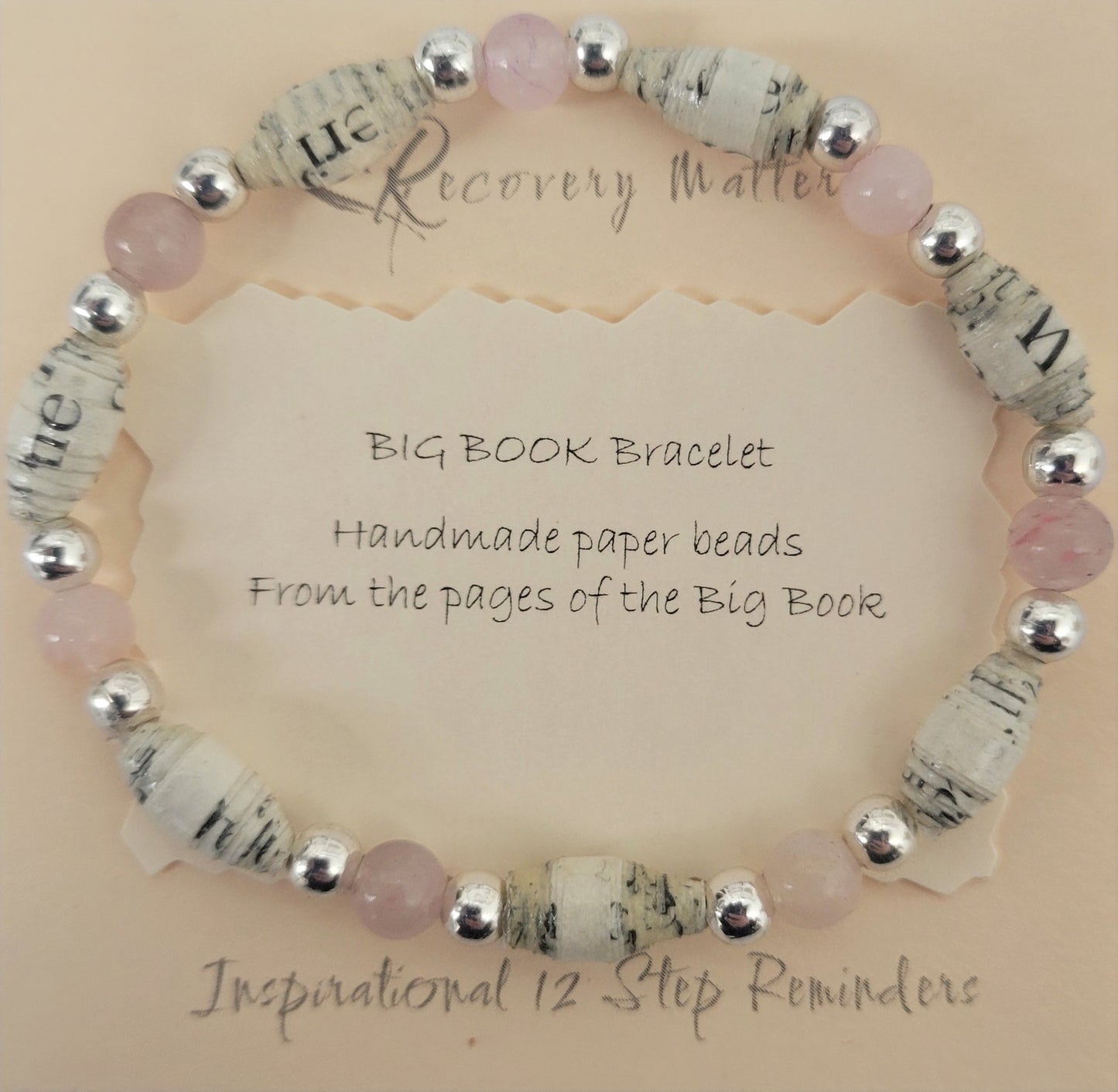 Big Book Bracelets By Recovery Matters - Made From Pages Of The Big Book