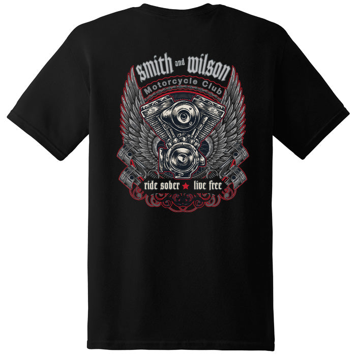 Smith and Wilson MC Ride Sober Live Free T-Shirt