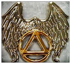 AA Recovery Lapel Pins – Sobriety Symbol Pins – Surrender, Angel Wings, Skull, Gold Winged Recovery Symbol, Love and service, AA Rhinestone-Recovery Gifts