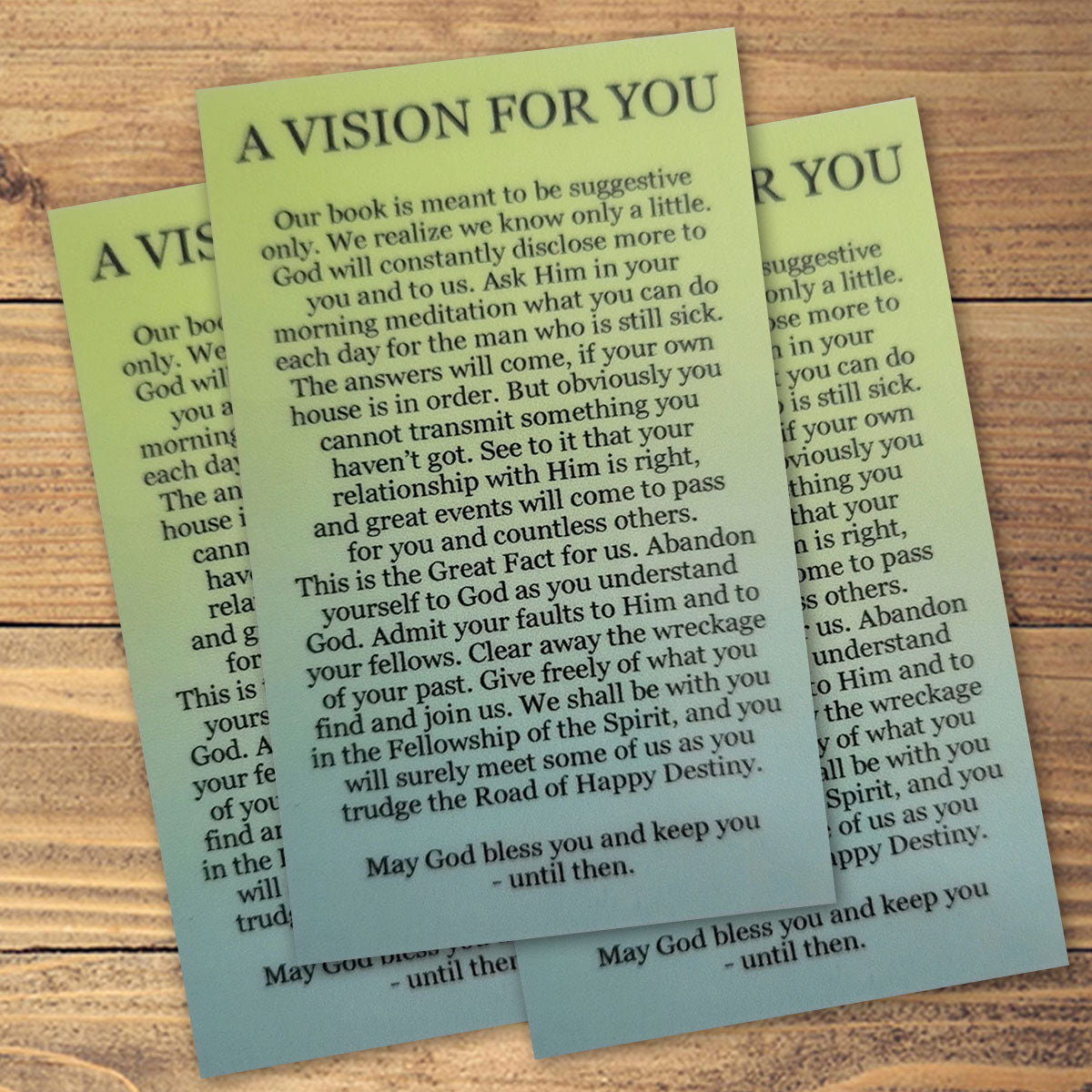 A Vision For You  Wallet Card