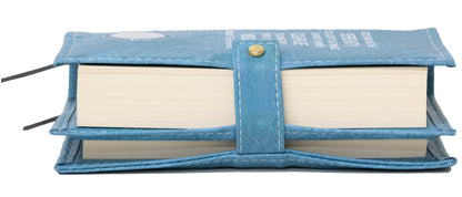 AA Sky Blue Double Book Cover With The Serenity Prayer, With Sobriety Chip Holder