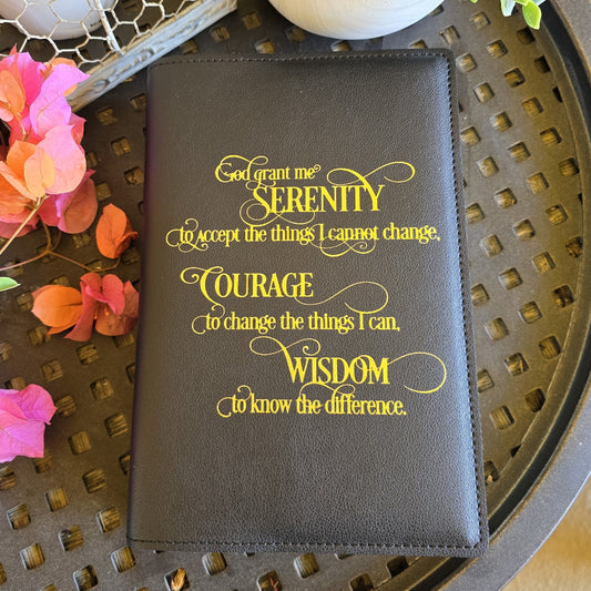 Book Cover | Gold Serenity Prayer | Black