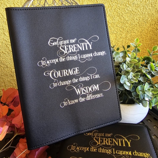 Book Cover | Silver Serenity Prayer | Black