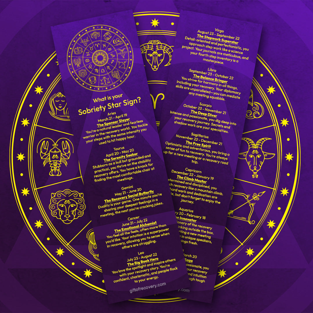 Recovery Star Sign Sobriety Bookmark