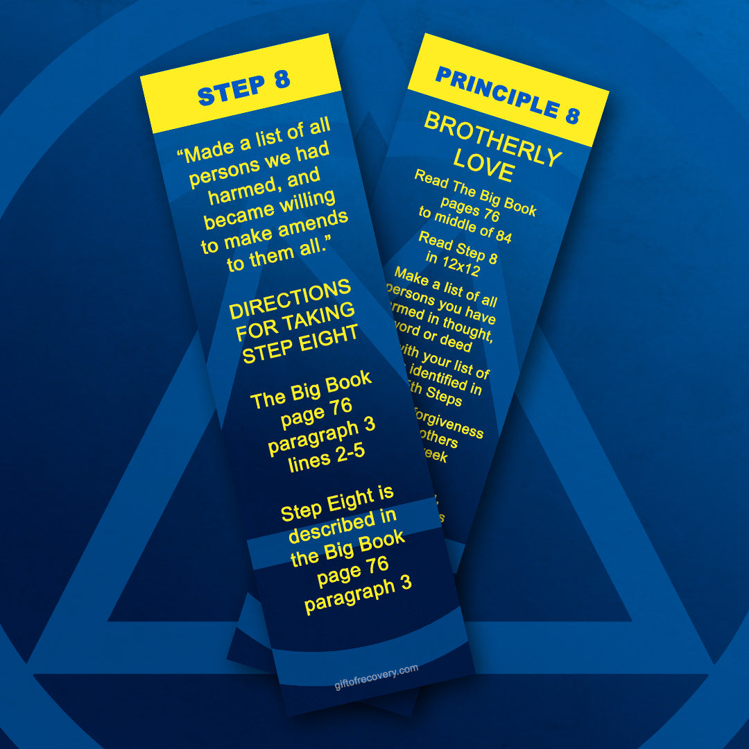 Step 8 & the Principle of Brotherly Love Directions Bookmark