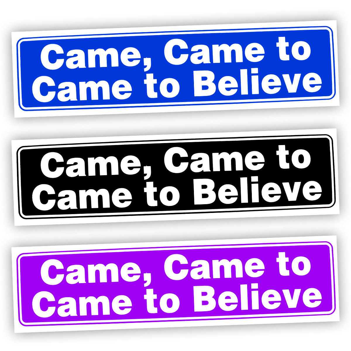 Came, Came To, Came To Believe Bumper Sticker