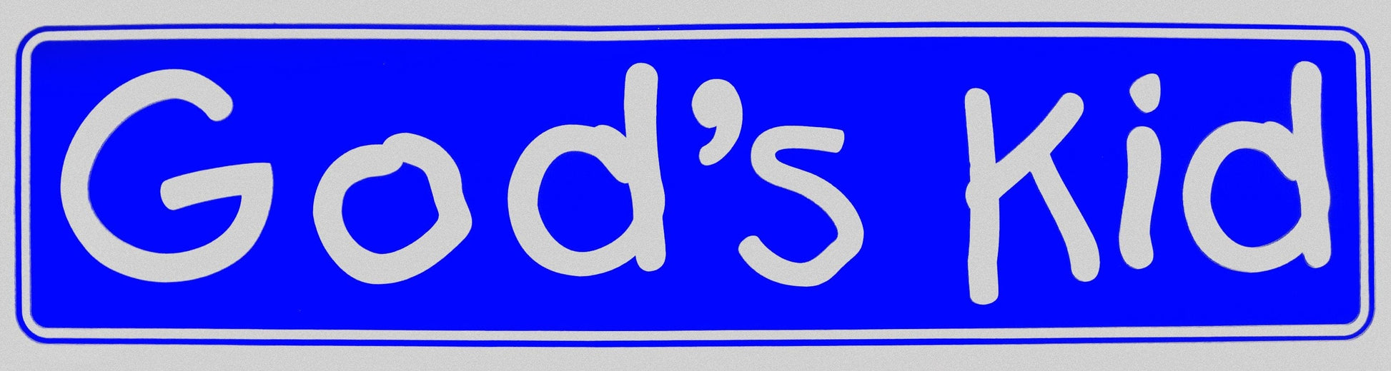 God's Kid Bumper Sticker Blue