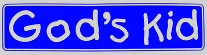 God's Kid Bumper Sticker Blue