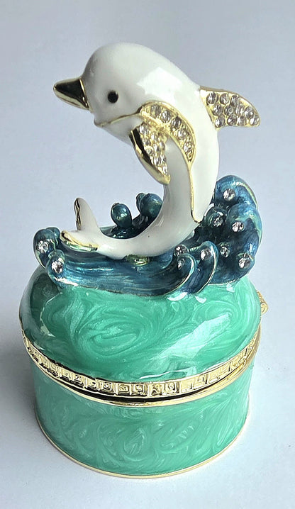 Dolphin Aqua Bling box Medallion Holder (with chip)