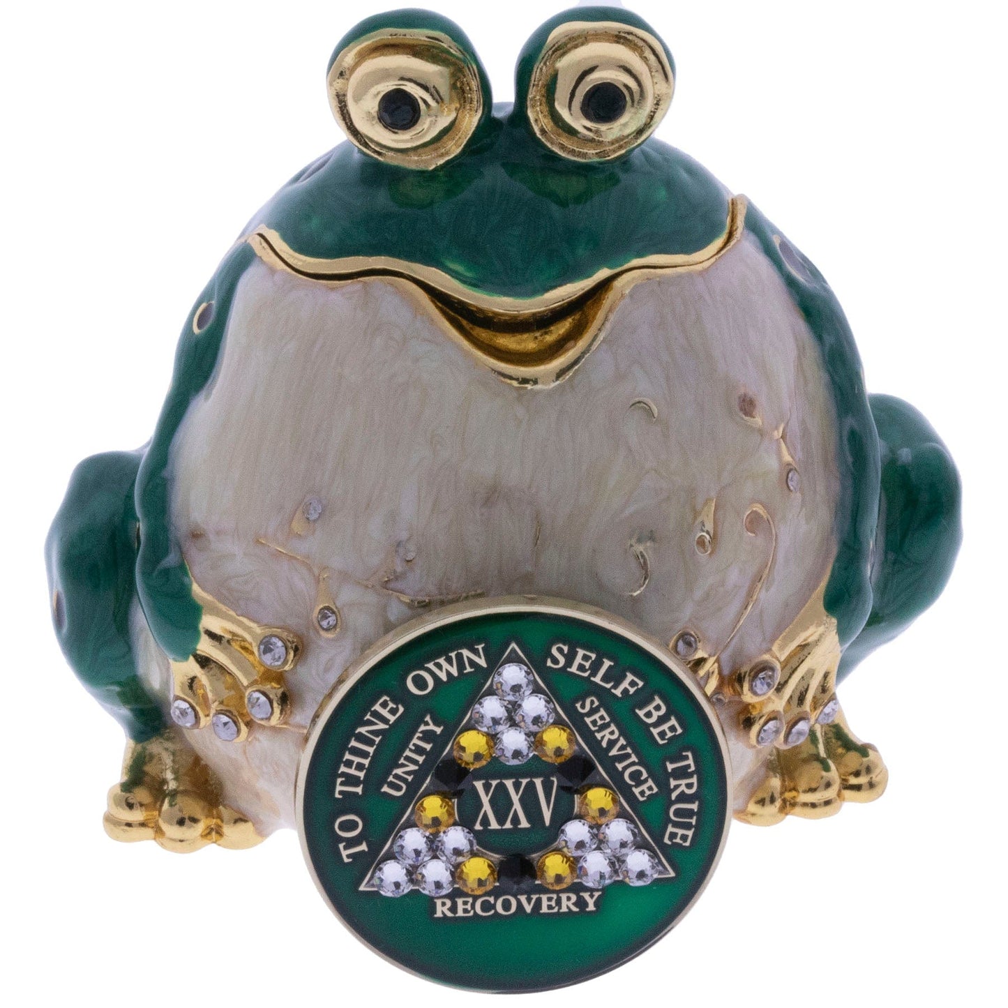 Happy Frog Collector Bling Box/Sobriety Chip Holder (with Chip)