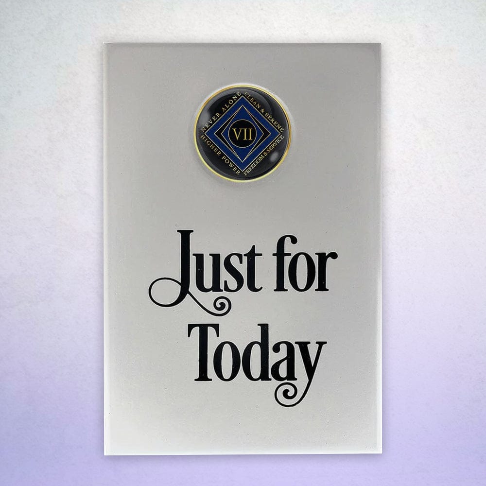 Just For Today Coin Holder Plaque White