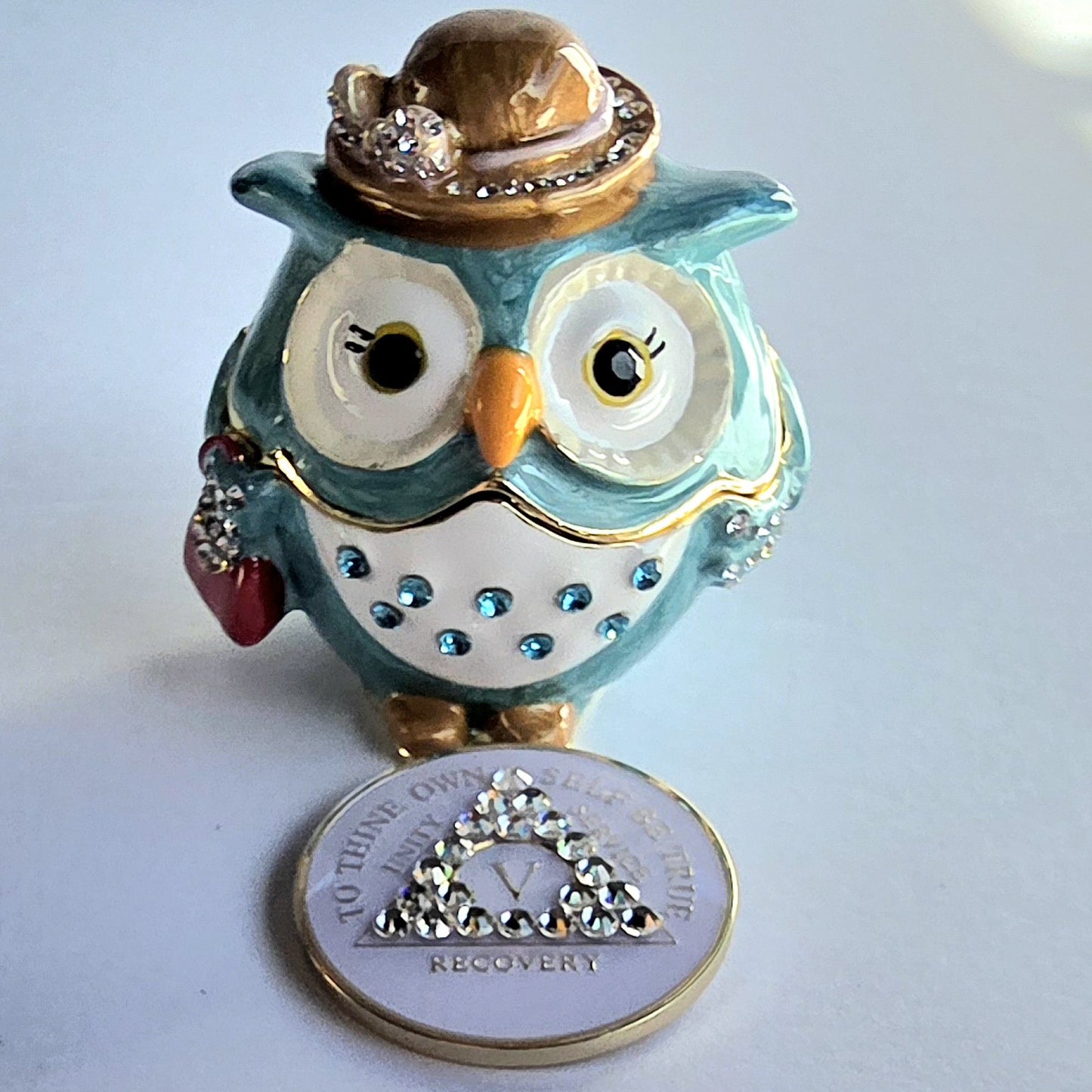 Wise Blue Owl Bling Box (with chip)