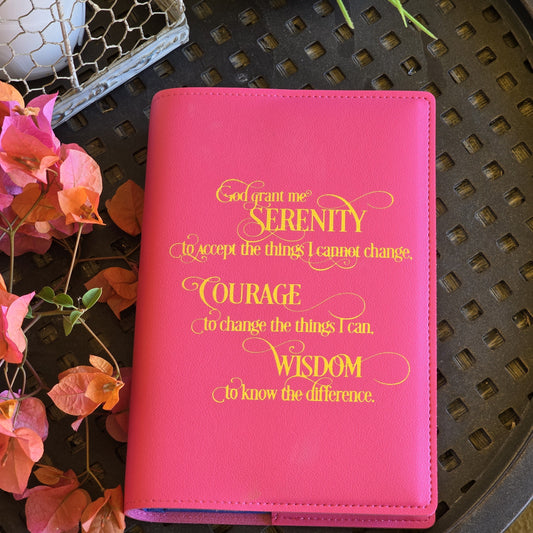 Book Cover | Gold Serenity Prayer | Pink