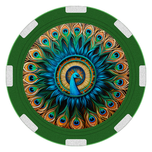 Proud Peacock Poker Chip