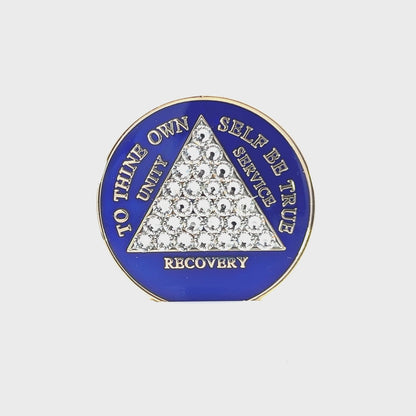 AA Recovery Medallion - Blue Timeless