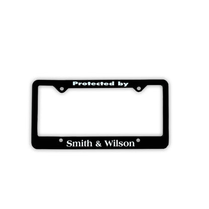 Protected By Smith & Wilson Recovery Related Plastic Auto License Plate Frame,